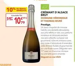 METRO Crémant d'alsace brut et thomas muré prestige offre
