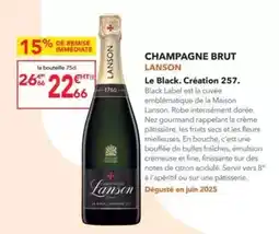 METRO Lanson - champagne brut offre