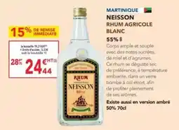 METRO Rhum agricole blanc offre