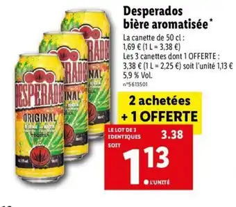 Lidl Desperados bière aromatisée offre
