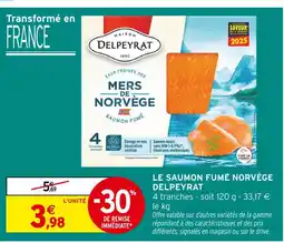 Intermarché DELPEYRAT Saumon fumé norvège offre