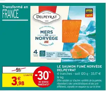 Intermarché DELPEYRAT Saumon fumé norvège offre