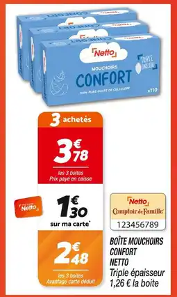 Netto Netto BOÎTE MOUCHOIRS CONFORT offre