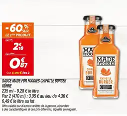 Netto Kühne Sauce Made for Foodies Chipotle Burger offre