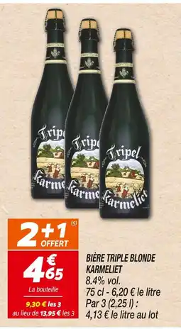 Netto Tripel Karmeliet Bière Triple Blonde offre