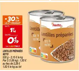 Netto Netto Lentilles préparées offre