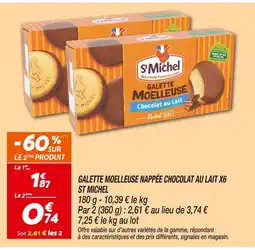 Netto St Michel Galette Moelleuse Chocolat au Lait x6 offre