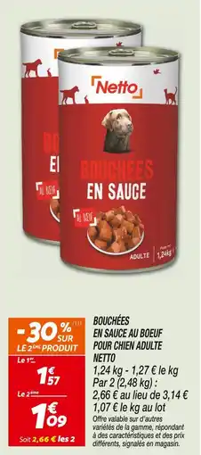 Netto Netto Bouchées en sauce au boeuf pour chien adulte offre