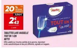 Netto Netto Tablettes lave-vaisselle Tout en 1 x26 offre
