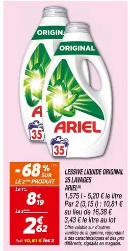 Netto Ariel Lessive Liquide Original 35 Lavages(b) offre