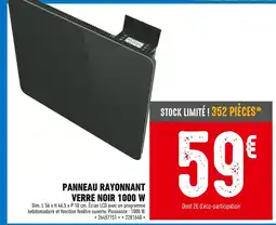 Brico Cash Panneau rayonnant verre noir 1000 W offre