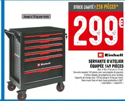 Brico Cash EINHELL Servante d'atelier équipée 149 pièces offre