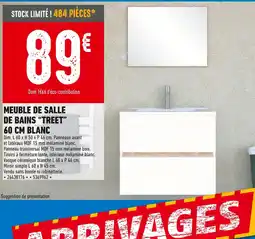 Brico Cash Meuble de salle de bains Treet 60 cm blanc offre