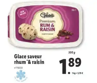 Lidl Glace saveur rhum & raisin offre