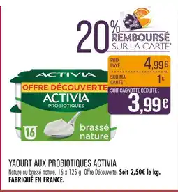 Match Yaourt aux probiotiques activia offre