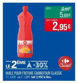 Match Carrefour Classic Huile pour friture offre