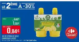 Match Jus de citron de sicile carrefour classic offre