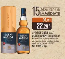 Match Glen Moray Speyside Single Malt Scotch Whisky offre