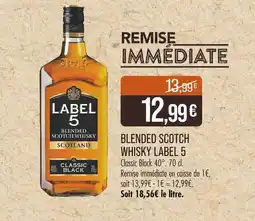 Match Label 5 Blended Scotch Whisky offre