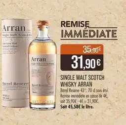 Match Arran Single Malt Scotch Whisky offre