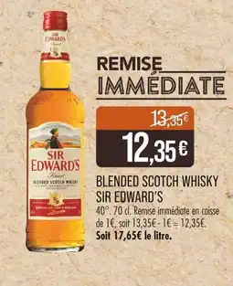 Match Sir Edward's Blended Scotch Whisky offre