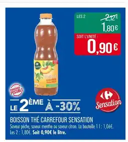 Match Carrefour Sensation Boisson Thé Saveur Pêche offre