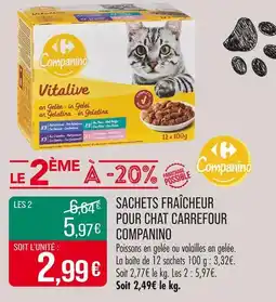 Match Companino Vitalive Sachets fraîcheur pour chat offre
