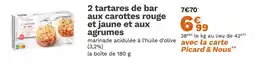 Picard PICARD 2 tartares de bar aux carottes rouge et jaune et aux agrumes offre