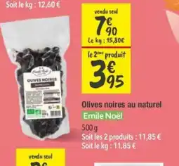 Les Comptoirs de la Bio EMILE NOËL Olives noires au naturel offre