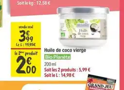 Les Comptoirs de la Bio BIO PLANÈTE Huile de coco vierge offre