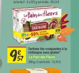 Les Comptoirs de la Bio LE PAIN DES FLEURS Tartines bio craquantes à la châtaigne sans gluten offre