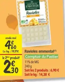 Les Comptoirs de la Bio COMPTOIR DU PASTIER Ravioles emmental offre