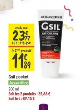 Les Comptoirs de la Bio AQUASILICE Gsil pocket offre