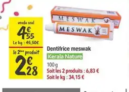 Les Comptoirs de la Bio KERALA NATURE Dentifrice meswak offre
