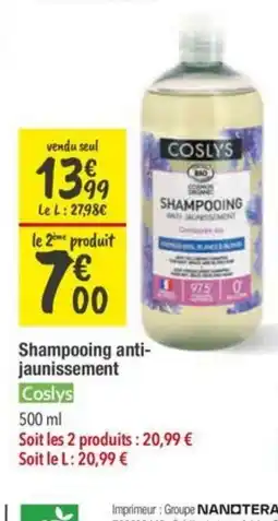 Les Comptoirs de la Bio COSLYS Shampooing anti- jaunissement offre