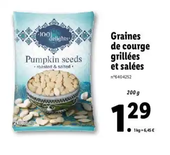 Lidl Graines de courge grillées et salées offre
