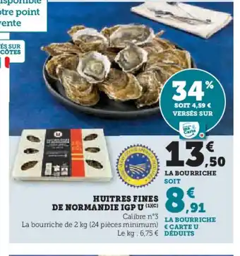 Super U Huitres fines de normandie igp u offre