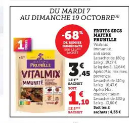 Super U MAITRE PRUNILLE Fruits secs offre
