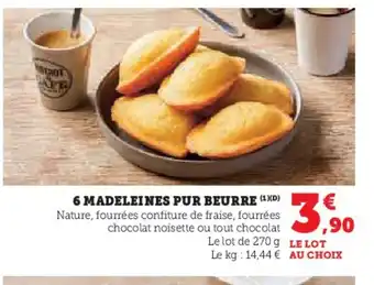Super U 6 madeleines pur beurre offre