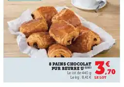 Super U 8 pains chocolat pur beurre u offre