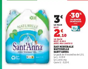 U Express SANT ANNA Eau minerale naturelle offre