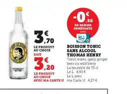 U Express THOMAS HENRY Boisson tonic sans alcool offre
