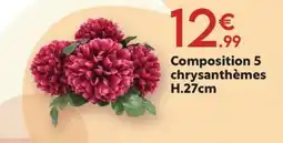 Maxi Bazar Composition 5 chrysanthèmes offre