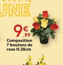 Maxi Bazar Composition 7 boutons de rose offre