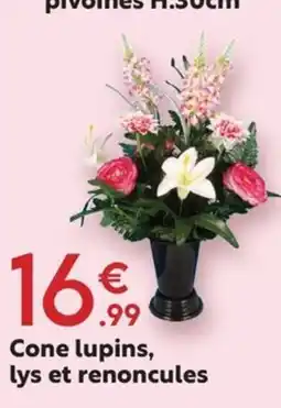 Maxi Bazar Cone lupins, lys et renoncules offre