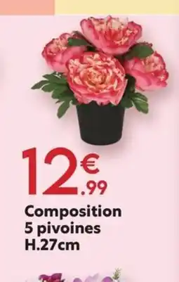 Maxi Bazar Composition 5 pivoines offre
