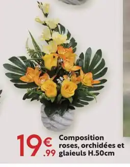 Maxi Bazar Composition roses, orchidées et glaieuls offre