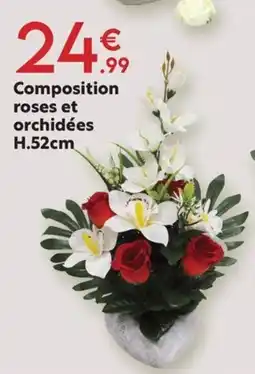 Maxi Bazar Composition roses et orchidées offre
