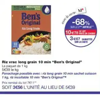 Monoprix BEN;S ORIGINAL Riz vrac long grain 10 min offre
