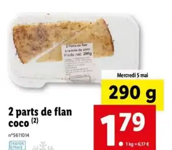 Lidl 2 parts de flan coco offre